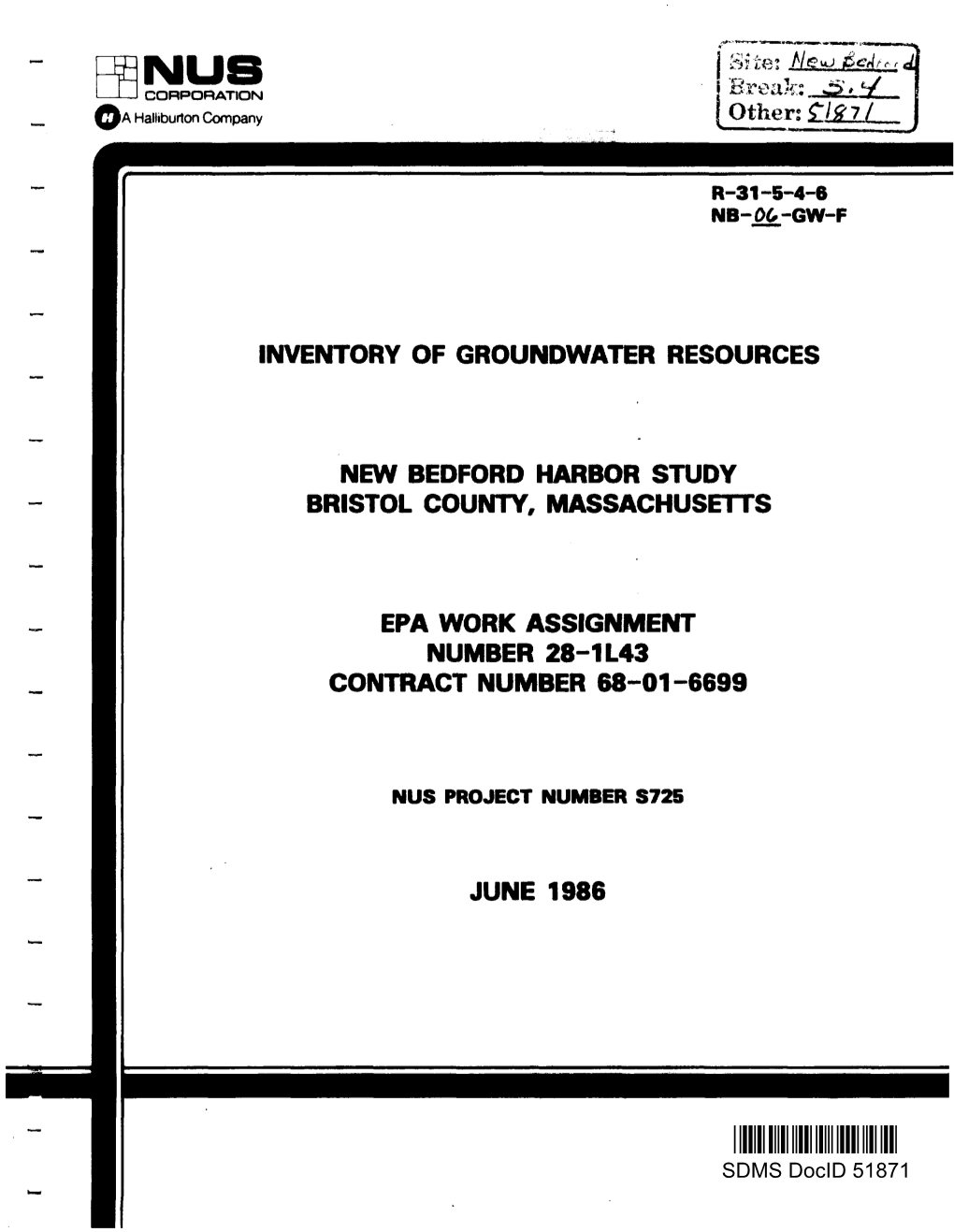 Inventory of Groundwater Resources