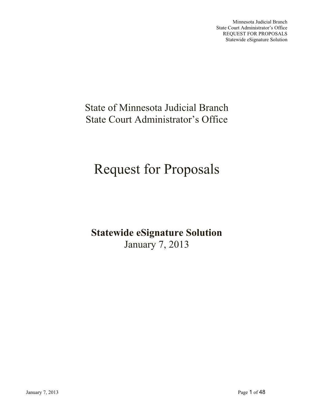 Request for Proposals s21