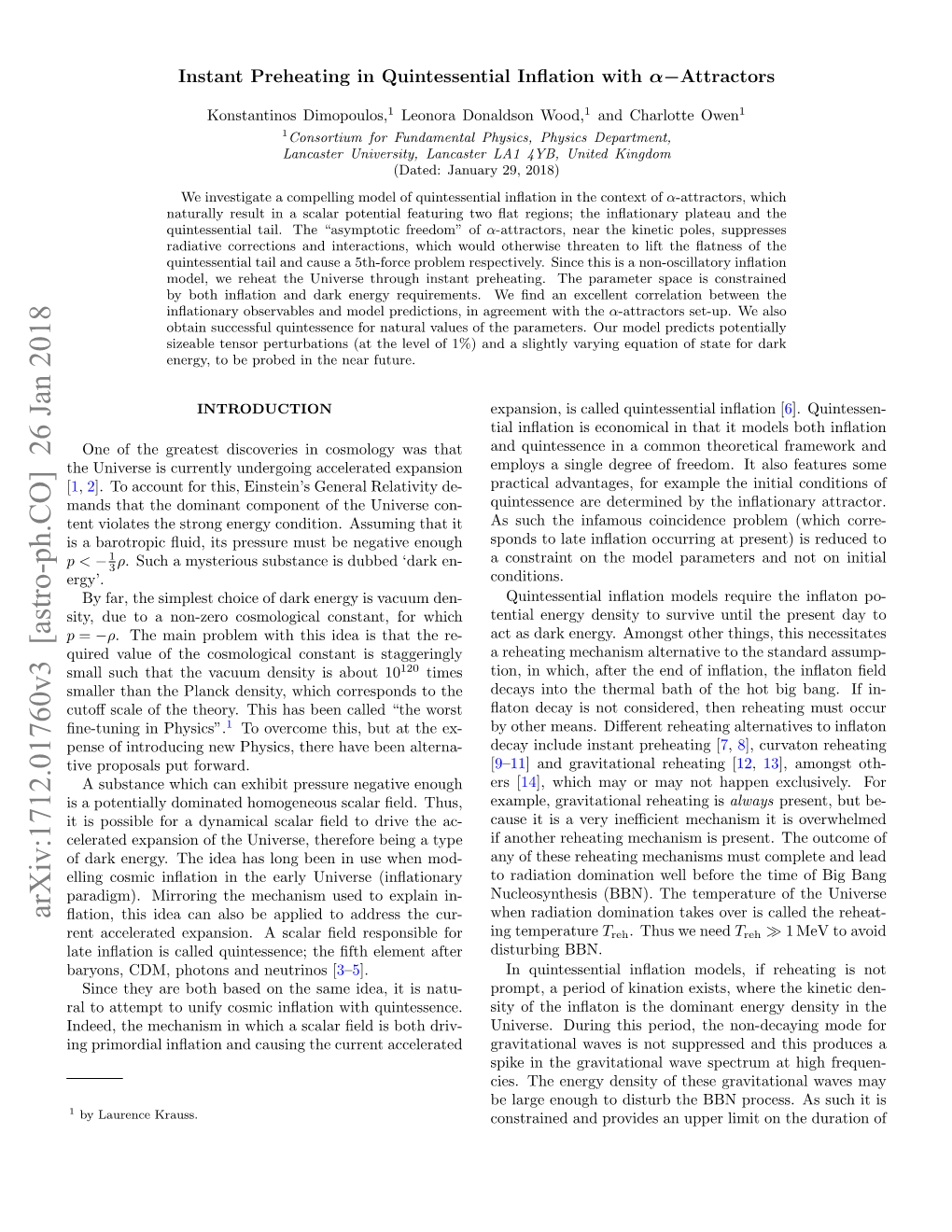 Arxiv:1712.01760V3 [Astro-Ph.CO] 26 Jan 2018