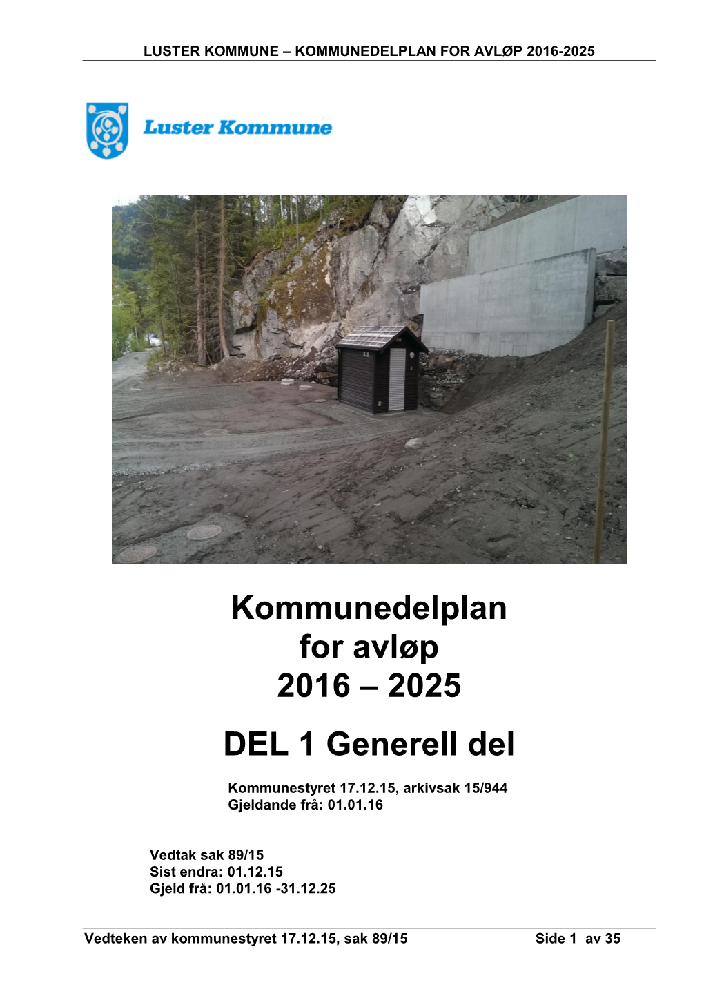 Kommunedelplan for Avløp 2016-2025