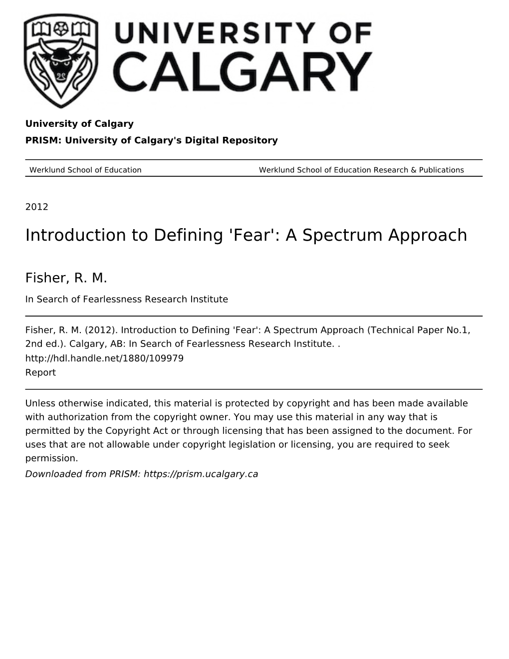 Fear': a Spectrum Approach