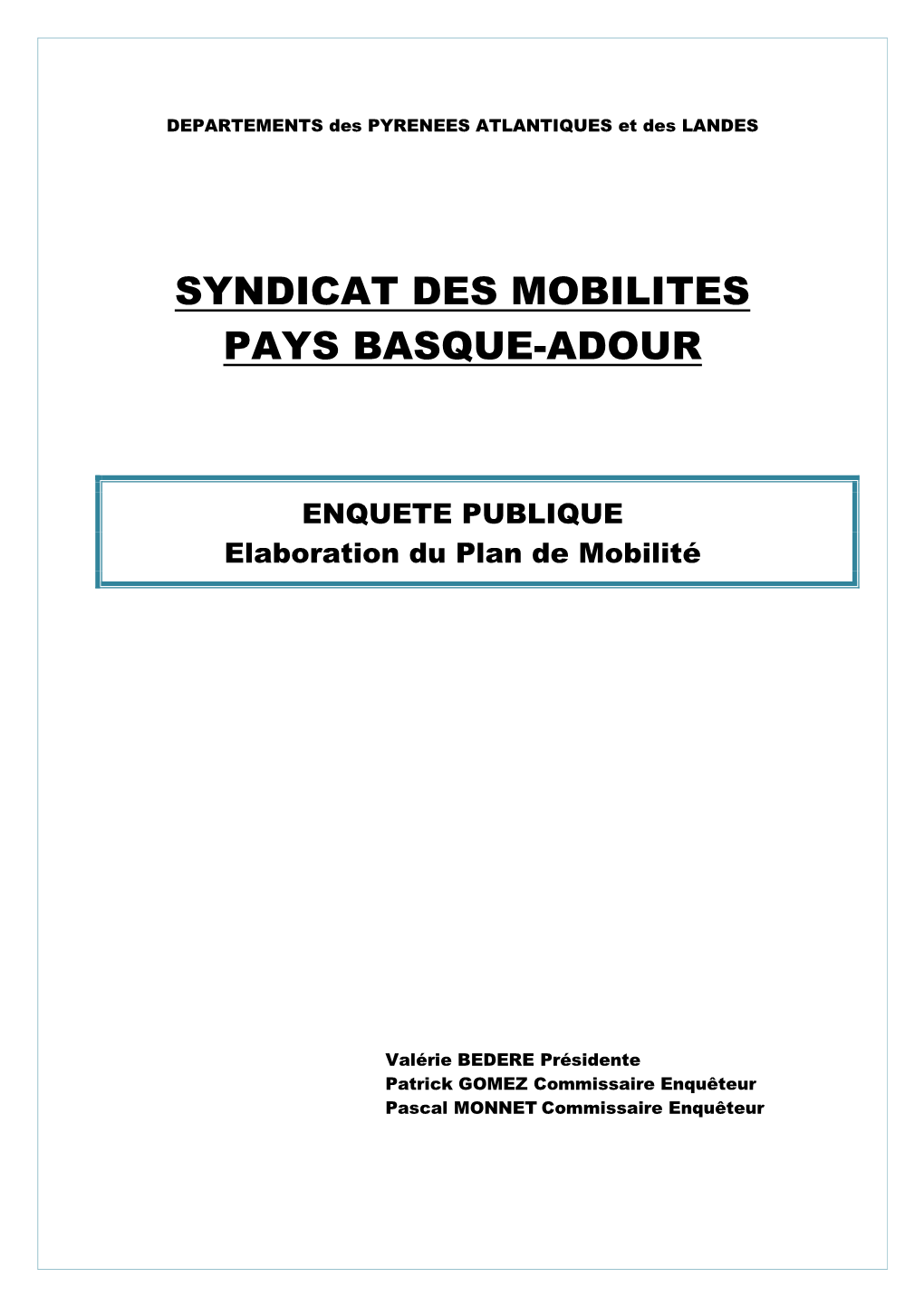 Syndicat Des Mobilites Pays Basque-Adour