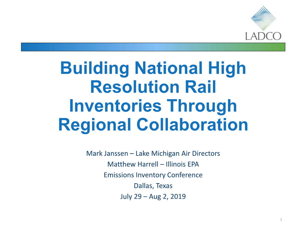 Building National High Resolution Rail Inventories Through Regional Collaboration