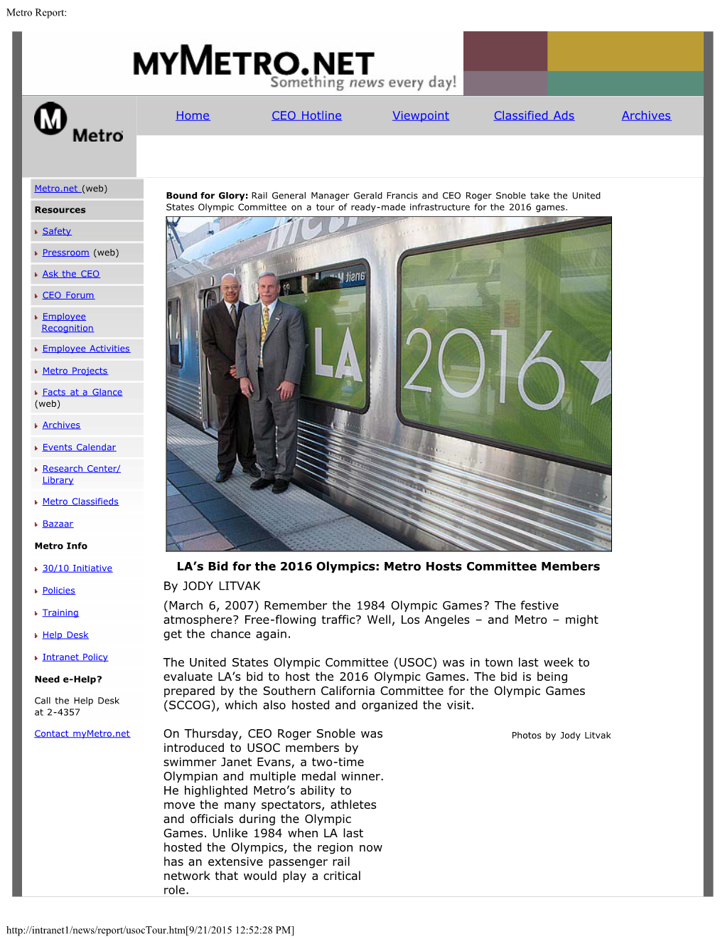 MTA Report March 2007