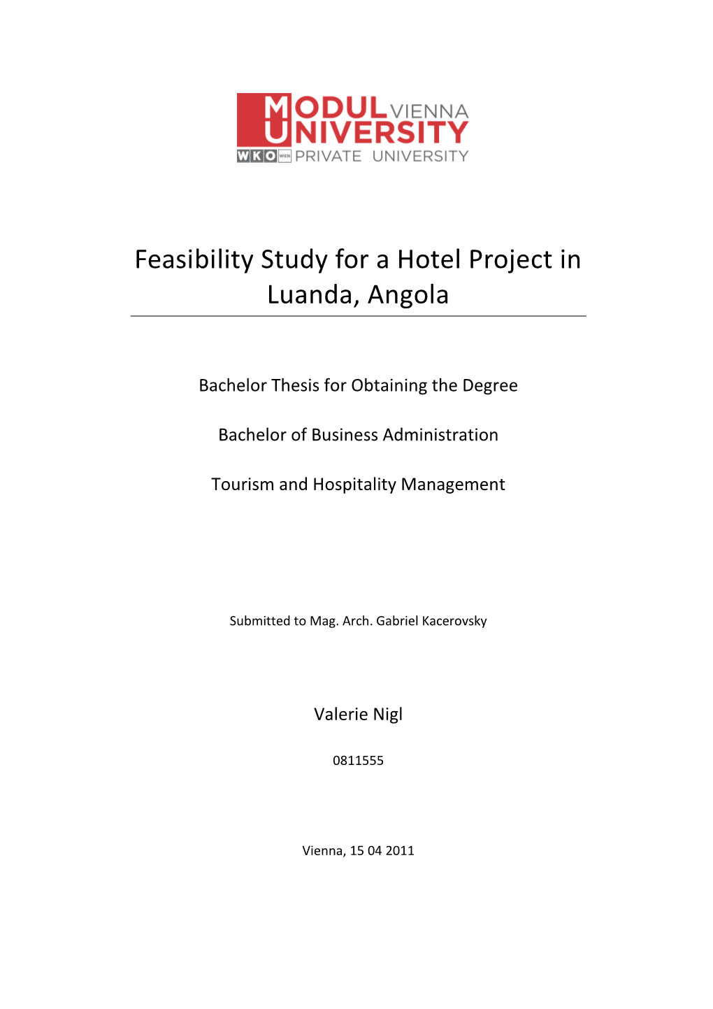 Feasibility Study for a Hotel Project in Luanda, Angola