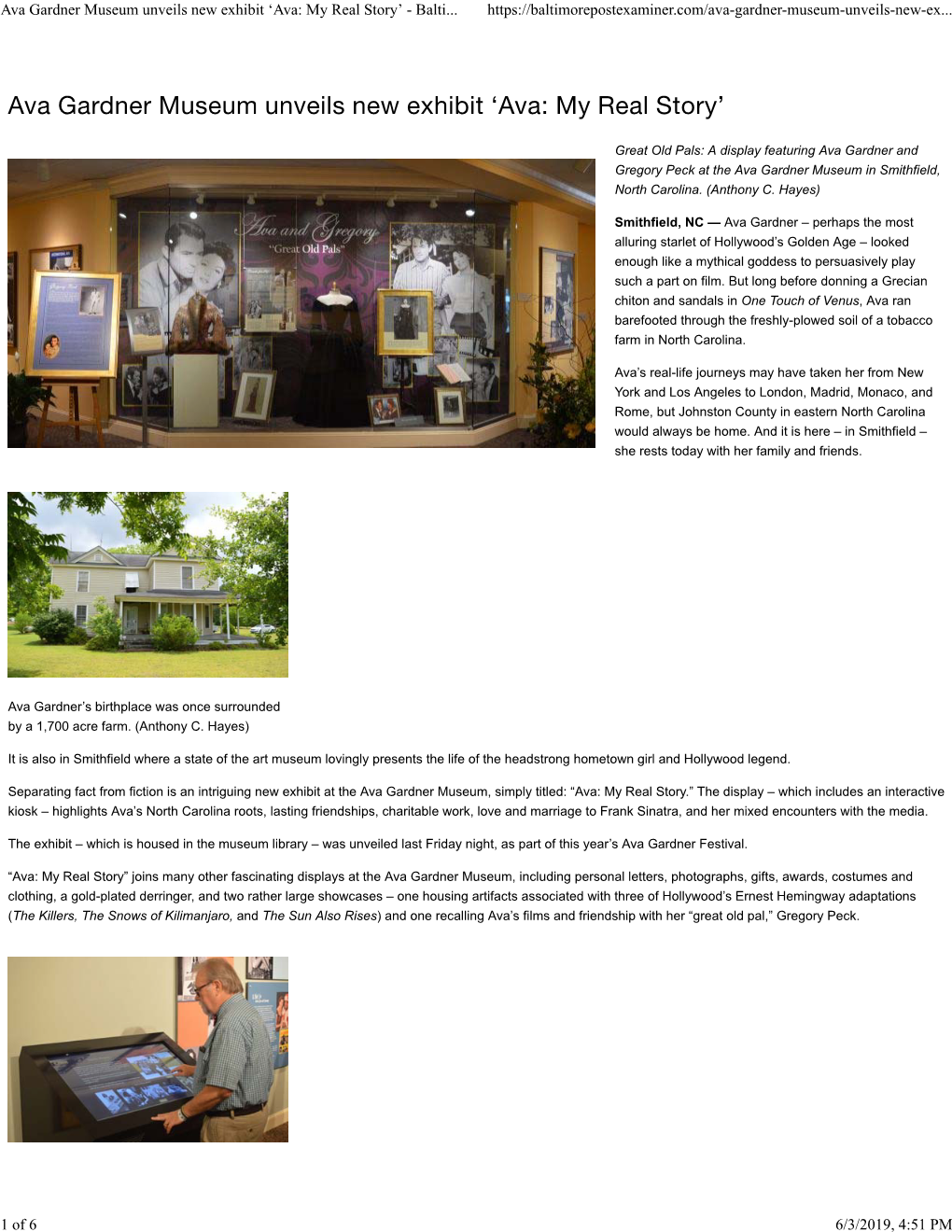 Ava Gardner Museum Unveils New Exhibit ‘Ava: My Real Story’ - Balti