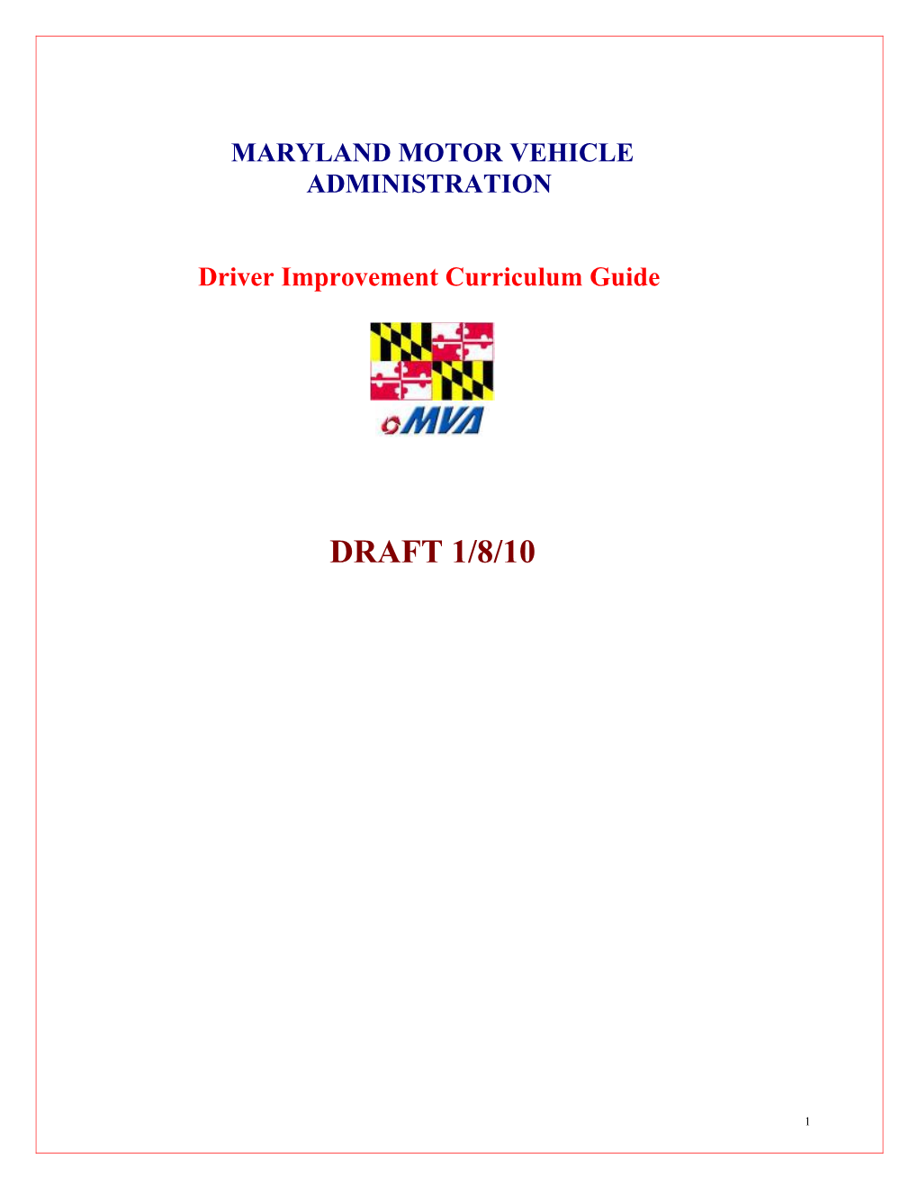 Driver Improvement Curriculum Guide