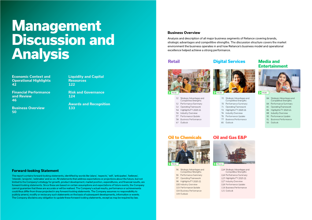 Management Discussion and Analysis OVERVIEW REVIEW STATEMENTS Economic Context and Operational Highlights