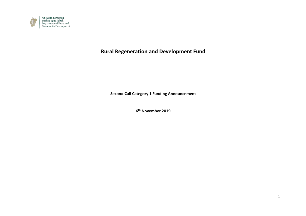 Rural Regeneration and Development Fund