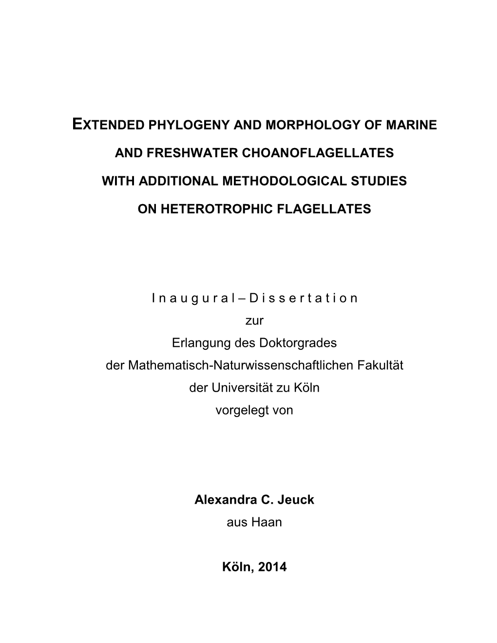 Extended Phylogeny and Morphology of Marine And