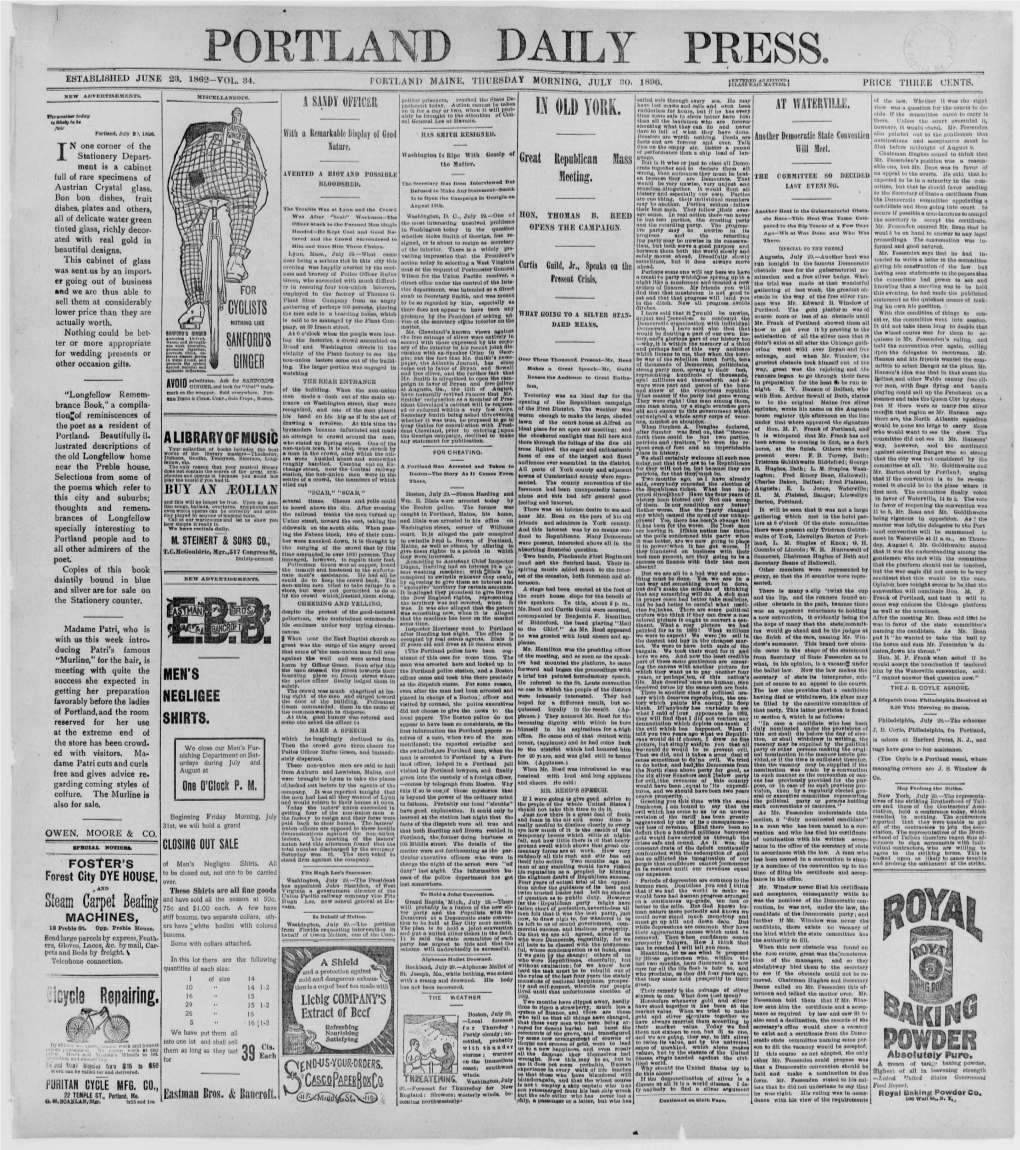 Portland Daily Press: July 30, 1896