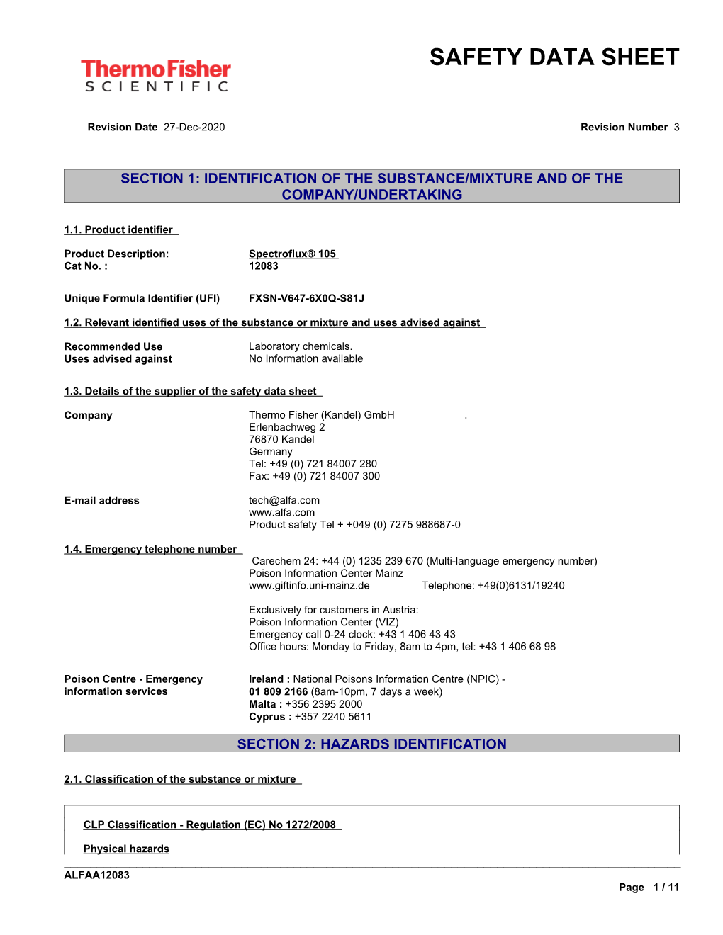 Safety Data Sheet