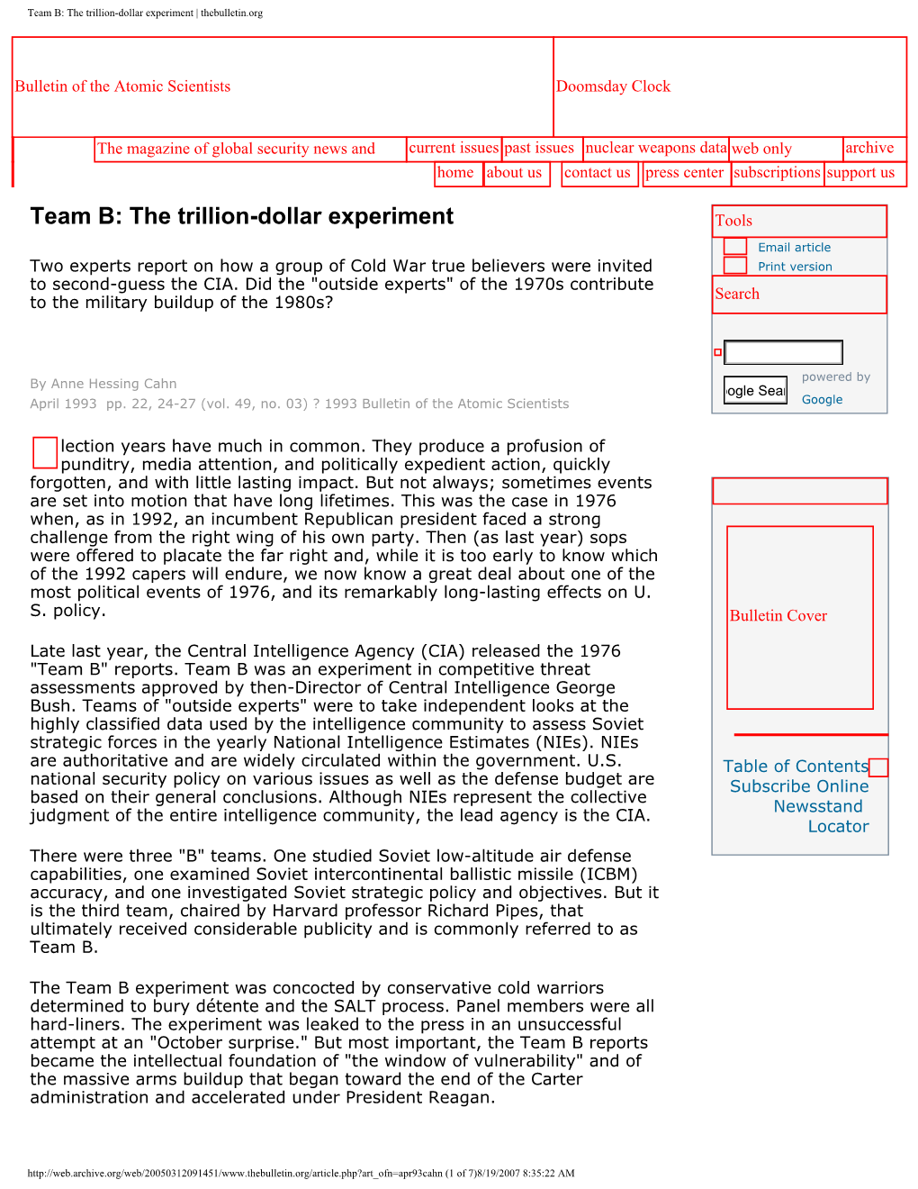 Team B: the Trillion-Dollar Experiment | Thebulletin.Org