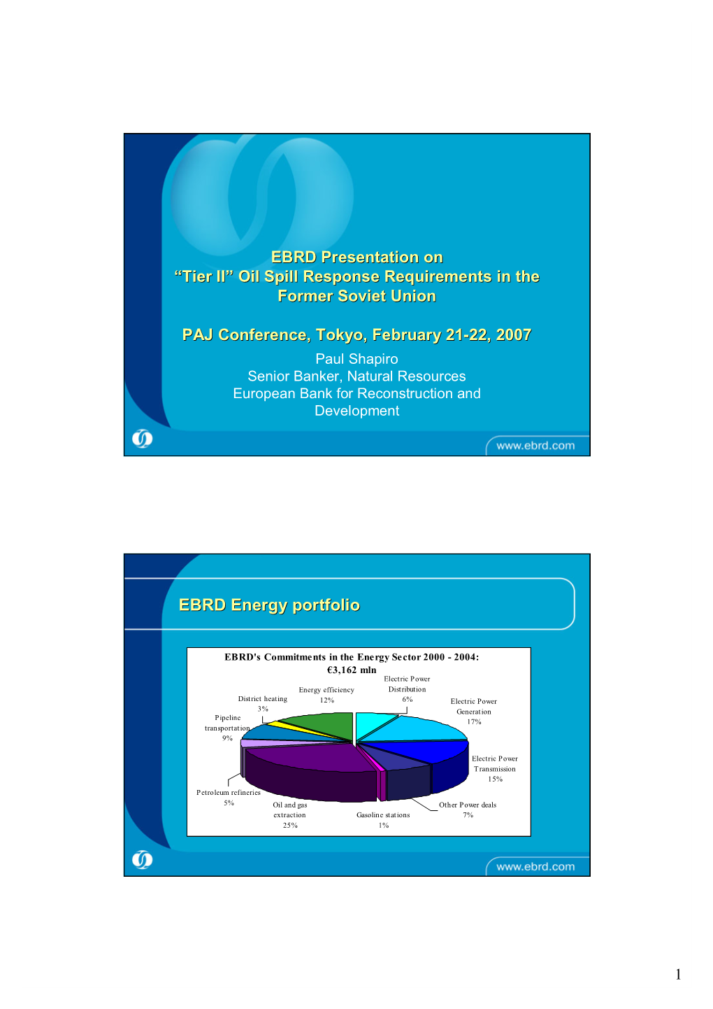 EBRD Presentation on “Tier II” Oil Spill Response Requirements in the Former Soviet Union