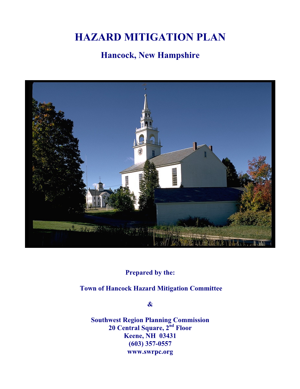 HAZARD MITIGATION PLAN Hancock, New Hampshire