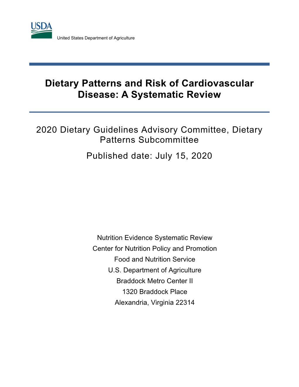 Dietary Patterns and Risk of Cardiovascular Disease: a Systematic Review