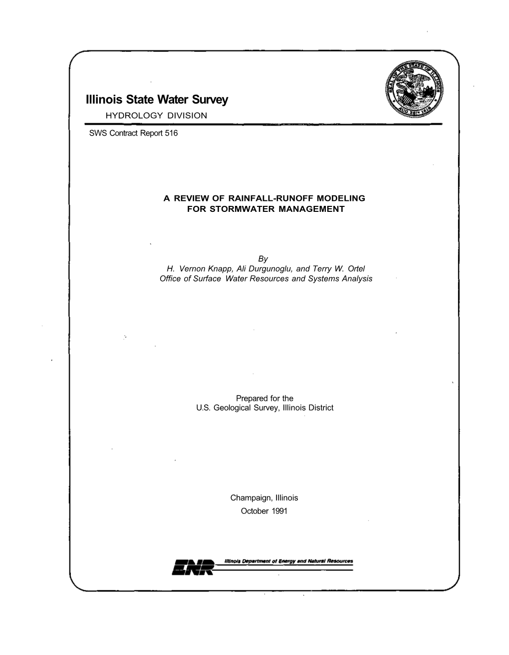 A Review of Rainfall-Runoff Modeling for Stormwater Management