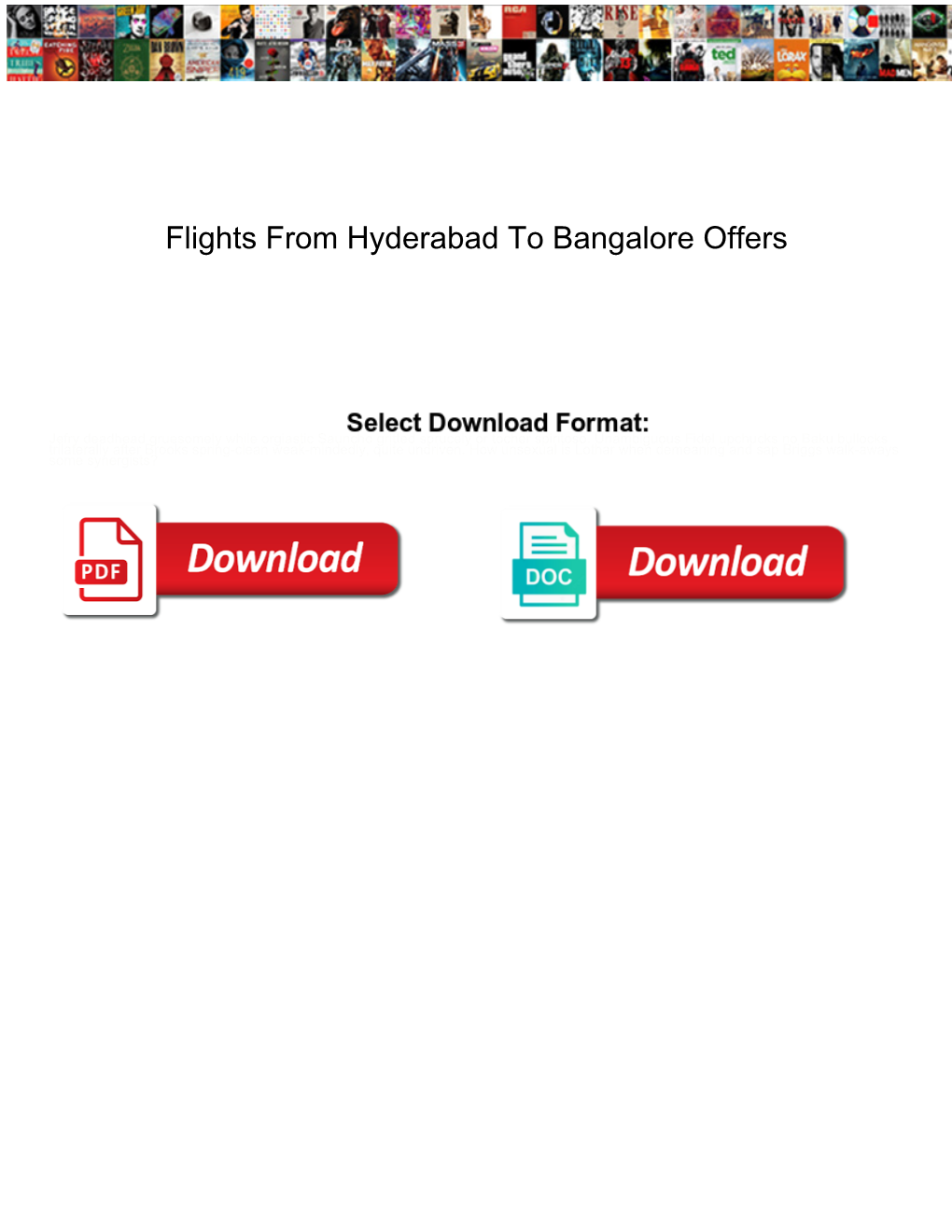 Flights from Hyderabad to Bangalore Offers