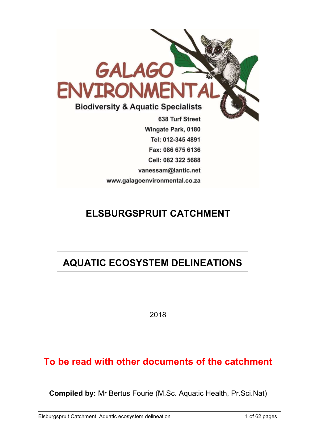 Elsburgspruit Catchment Aquatic Ecosystem