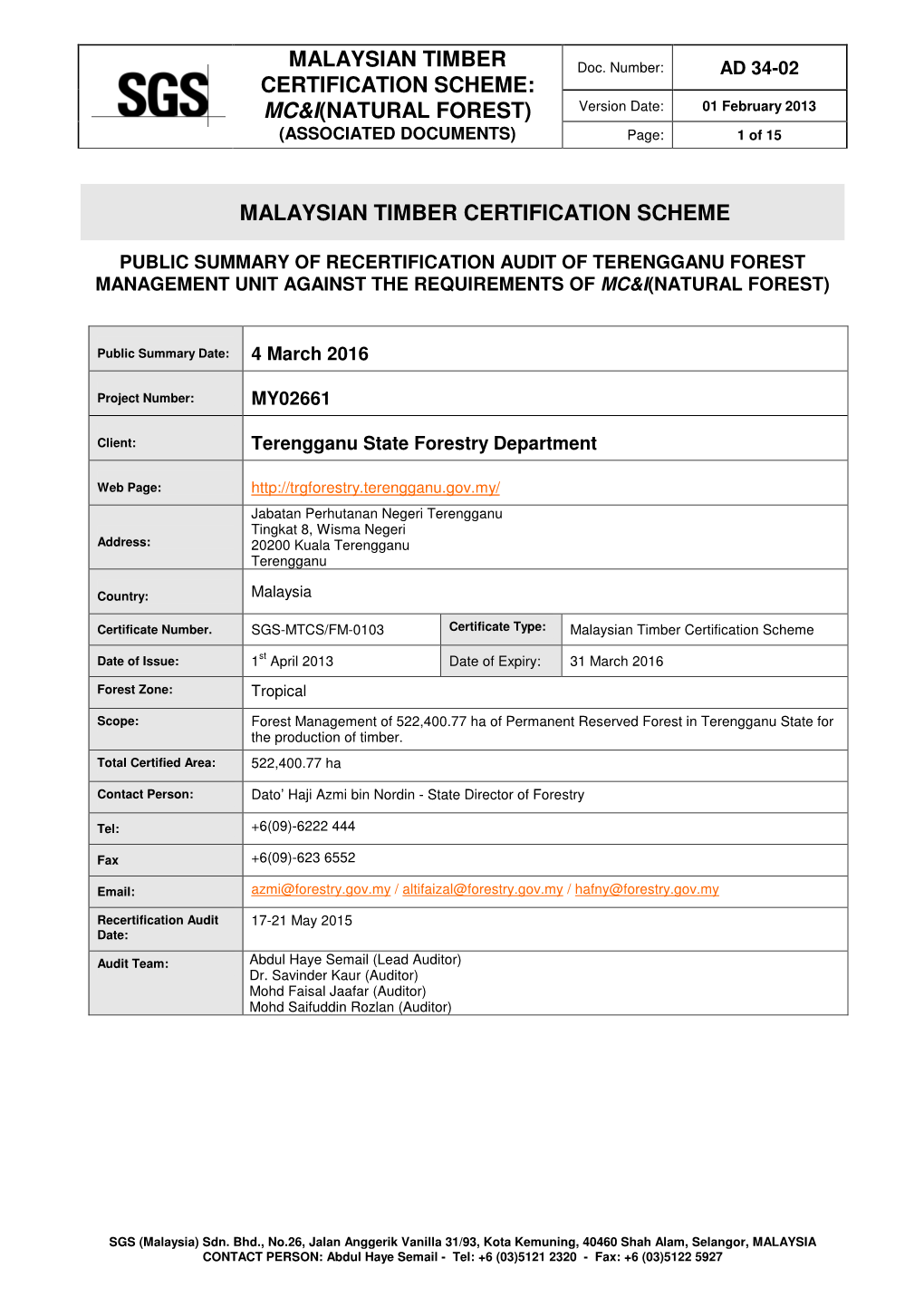 Malaysian Timber Certification Scheme