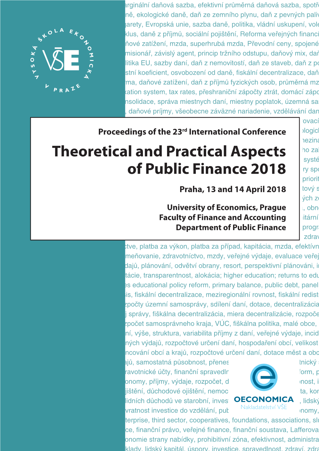 Theoretical and Practical Aspects of Public Finance 2018