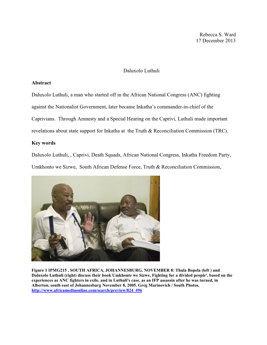 Daluxolo Luthuli: Commander of the Caprivi Death Squads