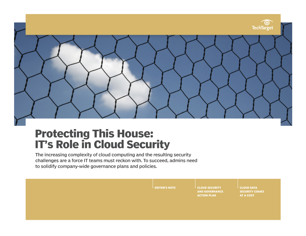 Protecting This House: IT's Role in Cloud Security