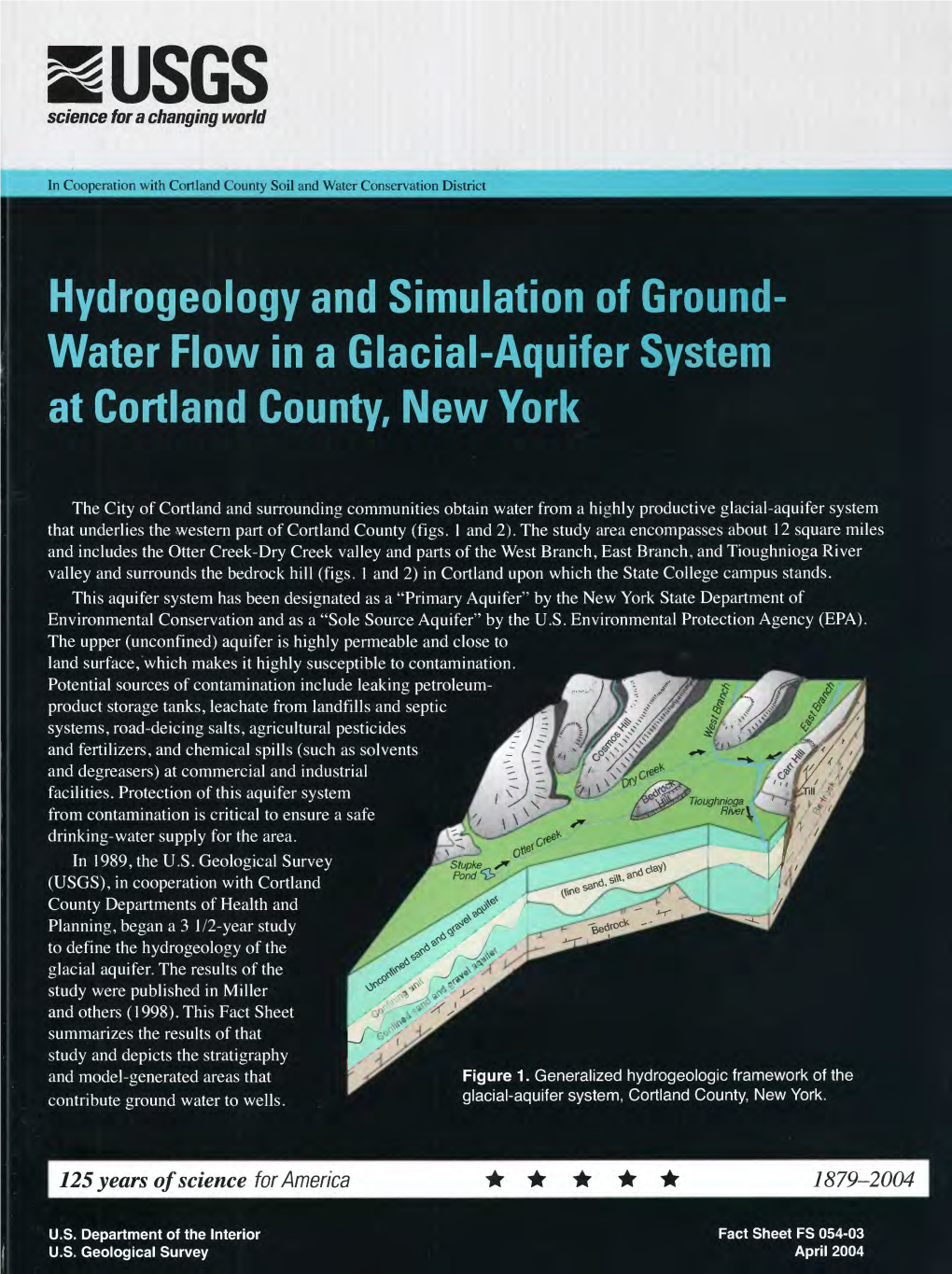 Water Flow in a Glacial-Aquifer System at Cortland County, New York