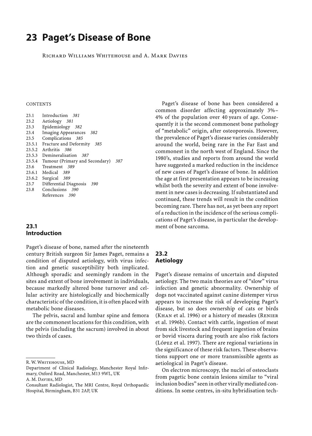 23 Paget's Disease of Bone