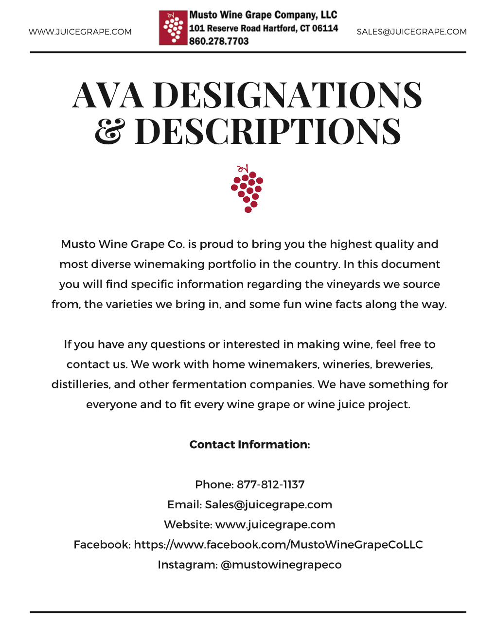 Ava Designations & Descriptions