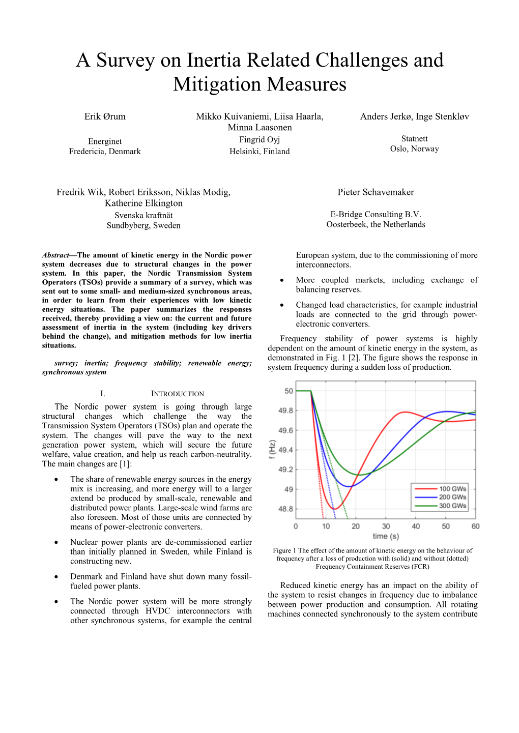 A Survey on Inertia Related Challenges and Mitigation Measures