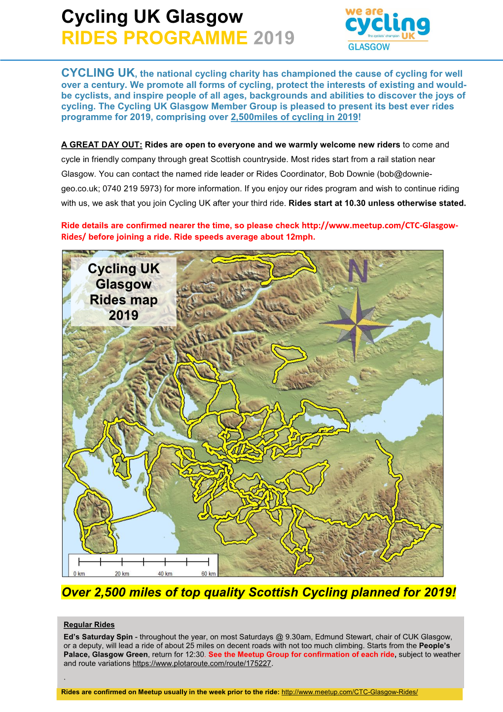 Cycling UK Glasgow RIDES PROGRAMME 2019