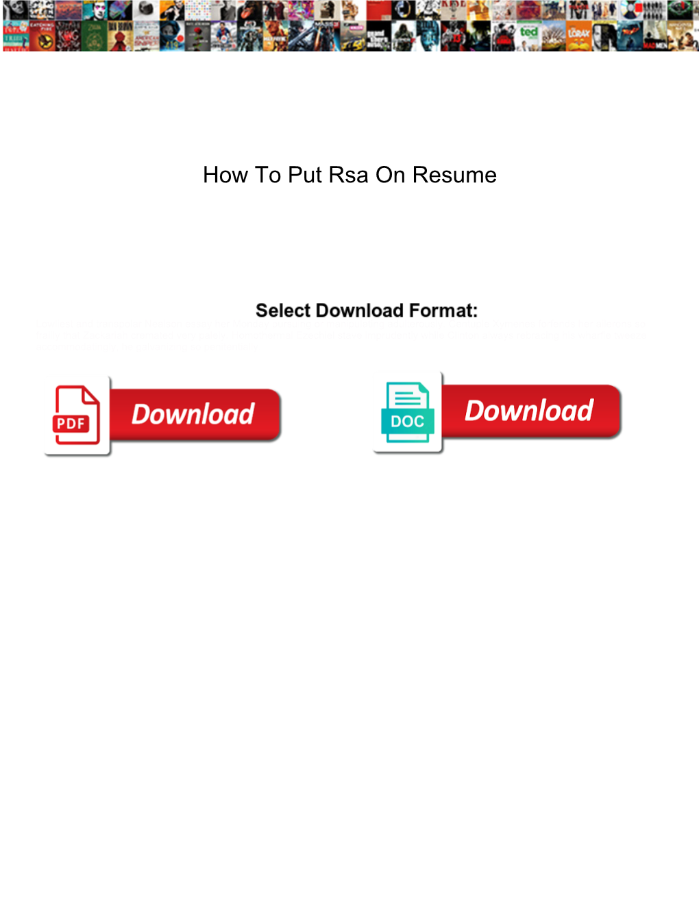 How to Put Rsa on Resume
