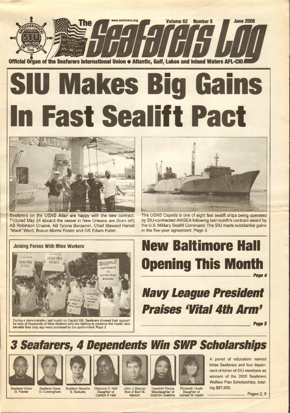 New Baltimore Hall Opening This Month Page4 Navy League President Praises 'Vital 4Th Arm'