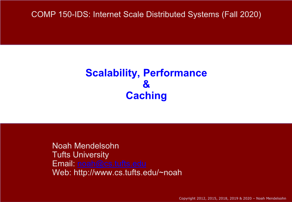 Scalability, Performance & Caching