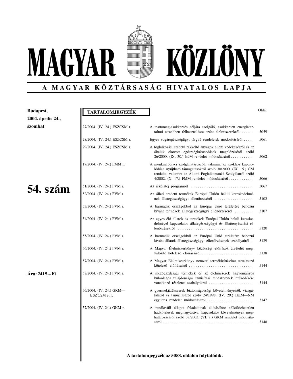 54. Szám 52/2004