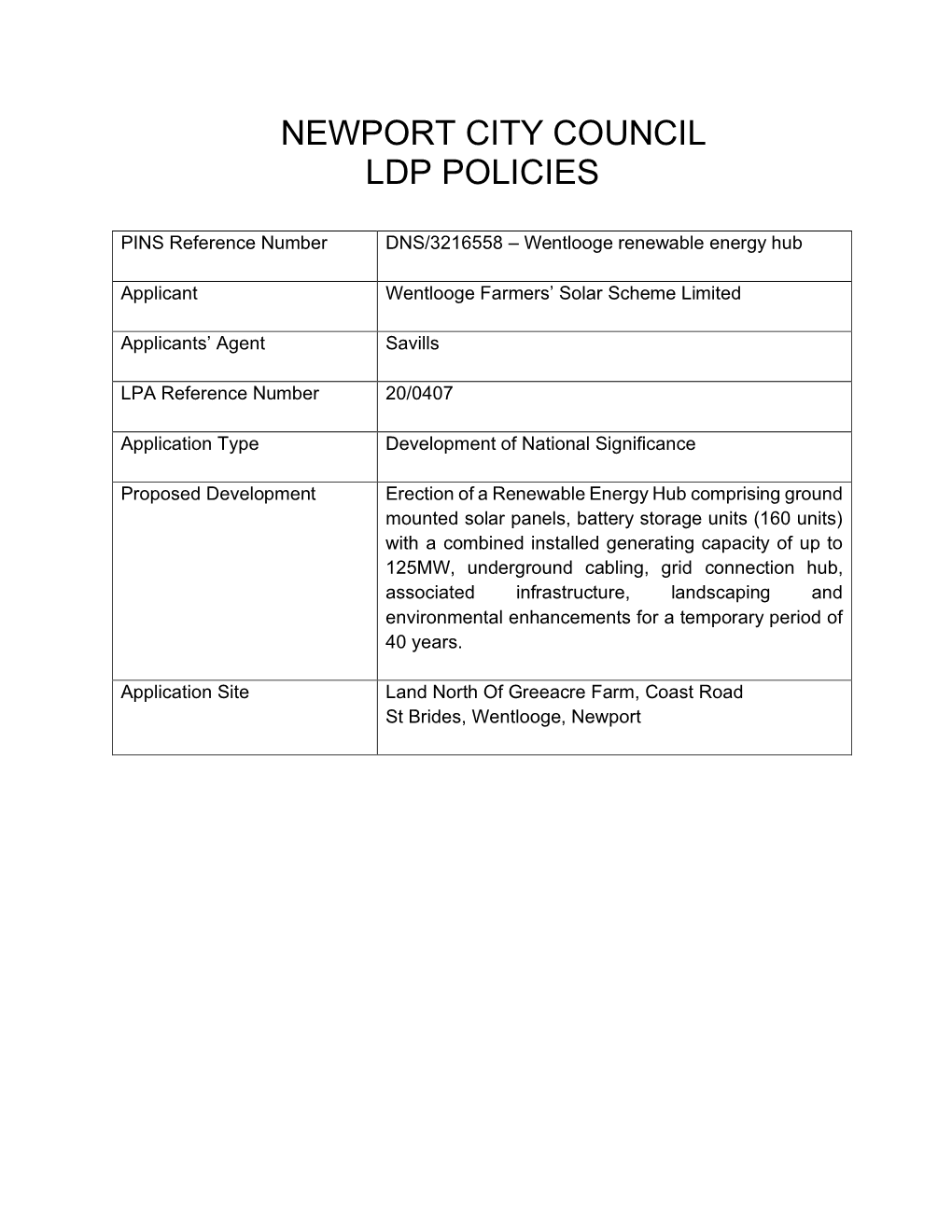 Newport City Council Ldp Policies