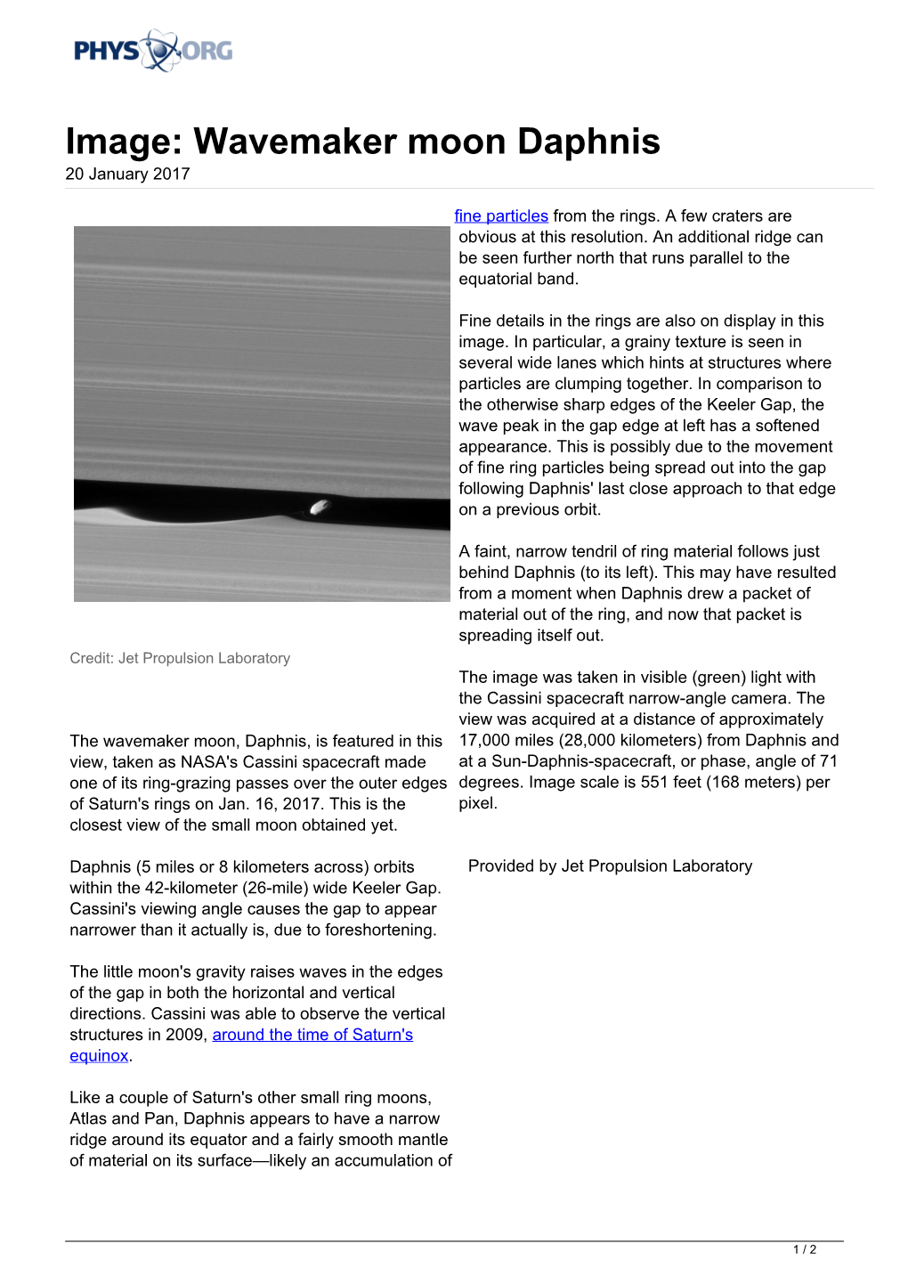 Wavemaker Moon Daphnis 20 January 2017