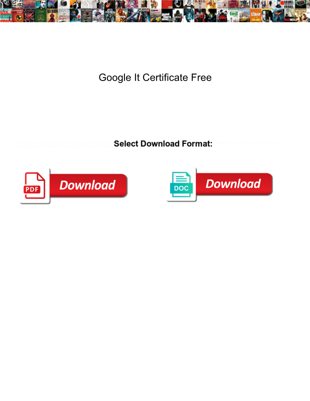 Google It Certificate Free