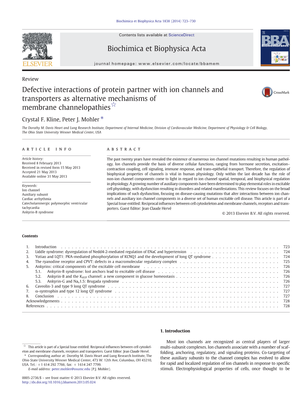 Defective Interactions of Protein Partner with Ion Channels and Transporters As Alternative Mechanisms of Membrane Channelopathies☆