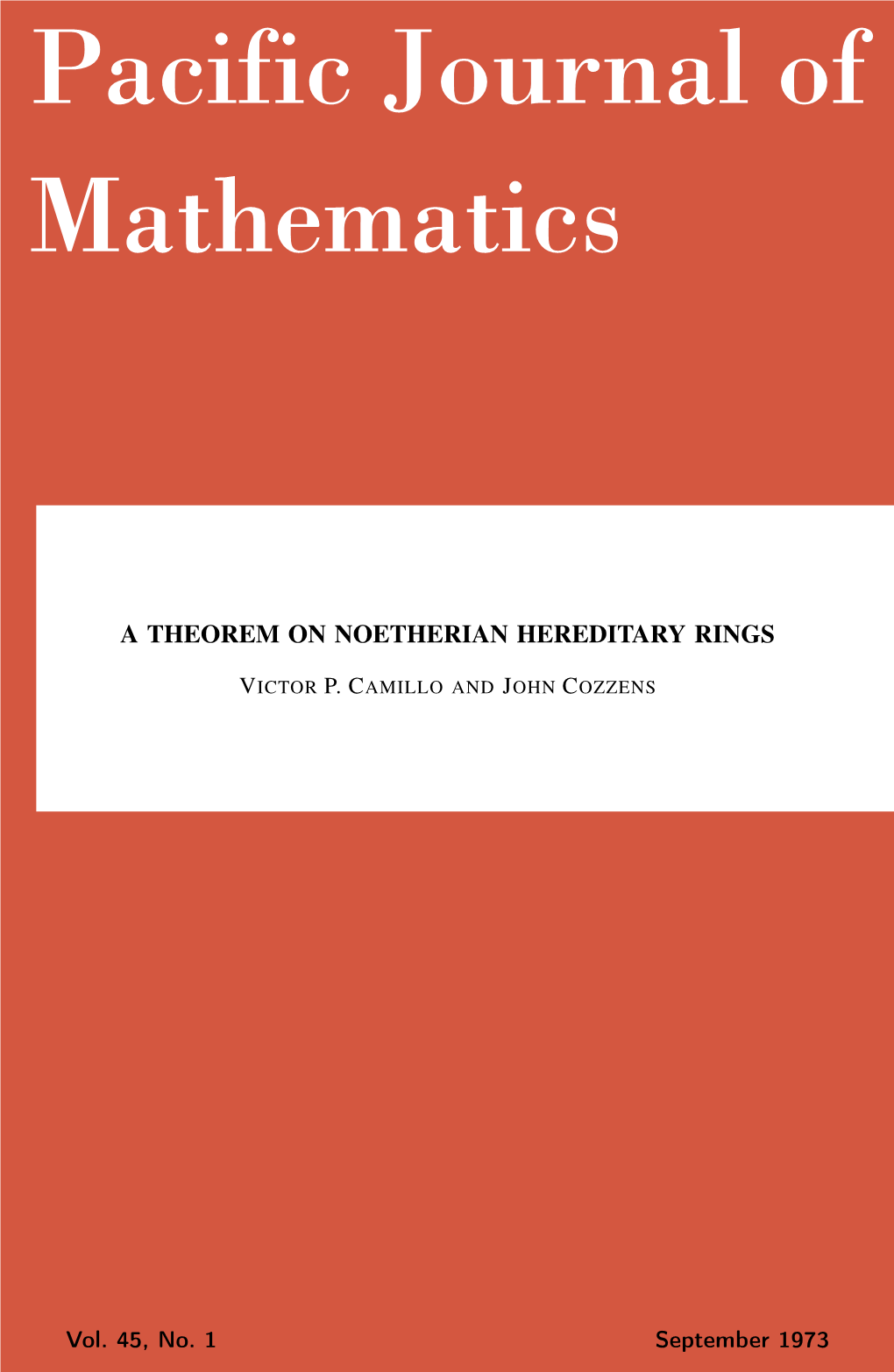 A Theorem on Noetherian Hereditary Rings