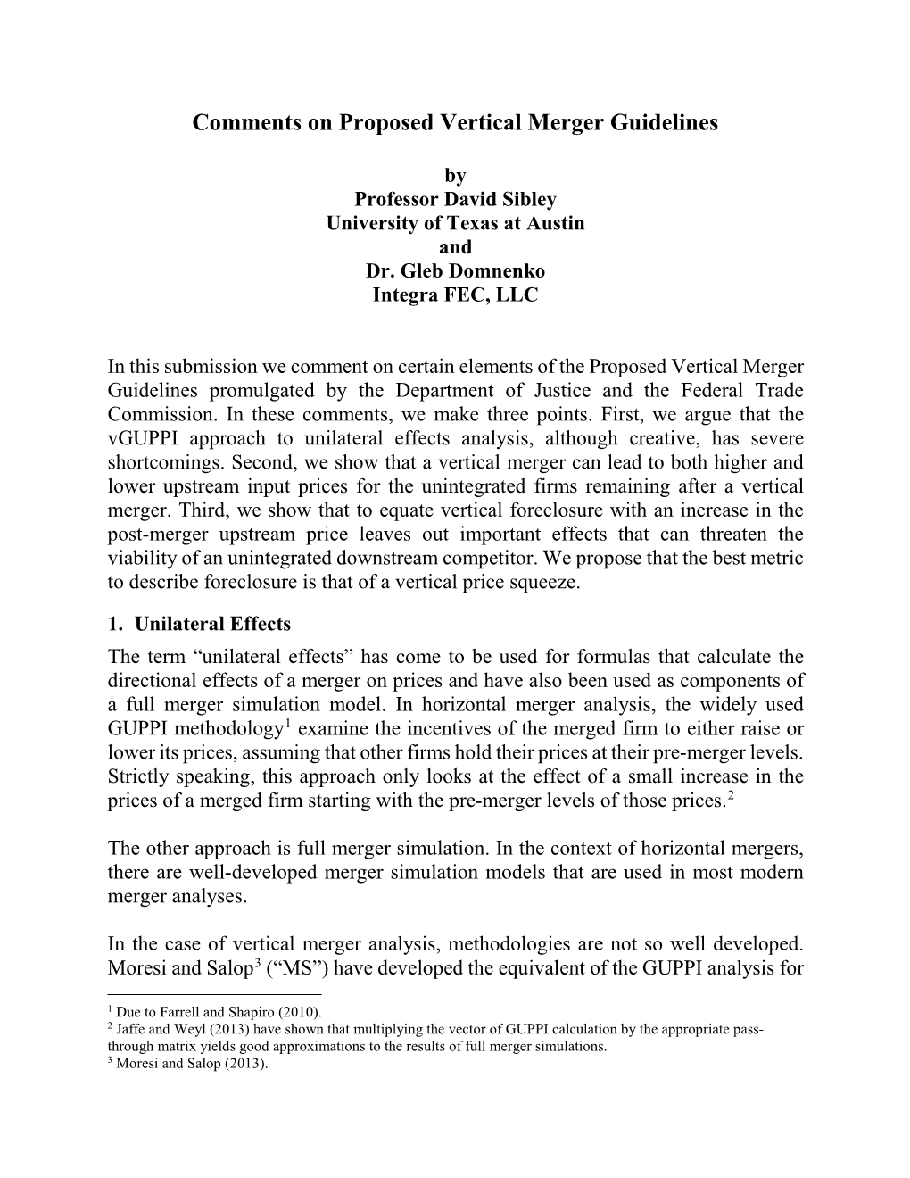 Public Comment, FTC #798 Draft Vertical Merger Guidelines