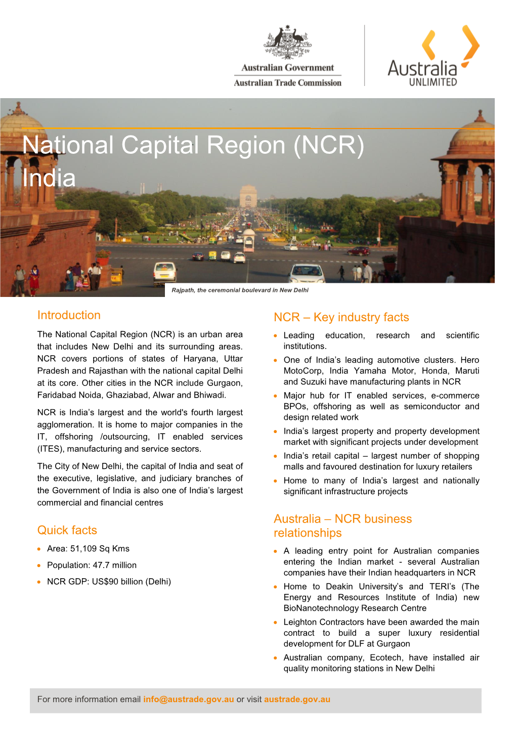 National Capital Region (NCR) India Market Summary