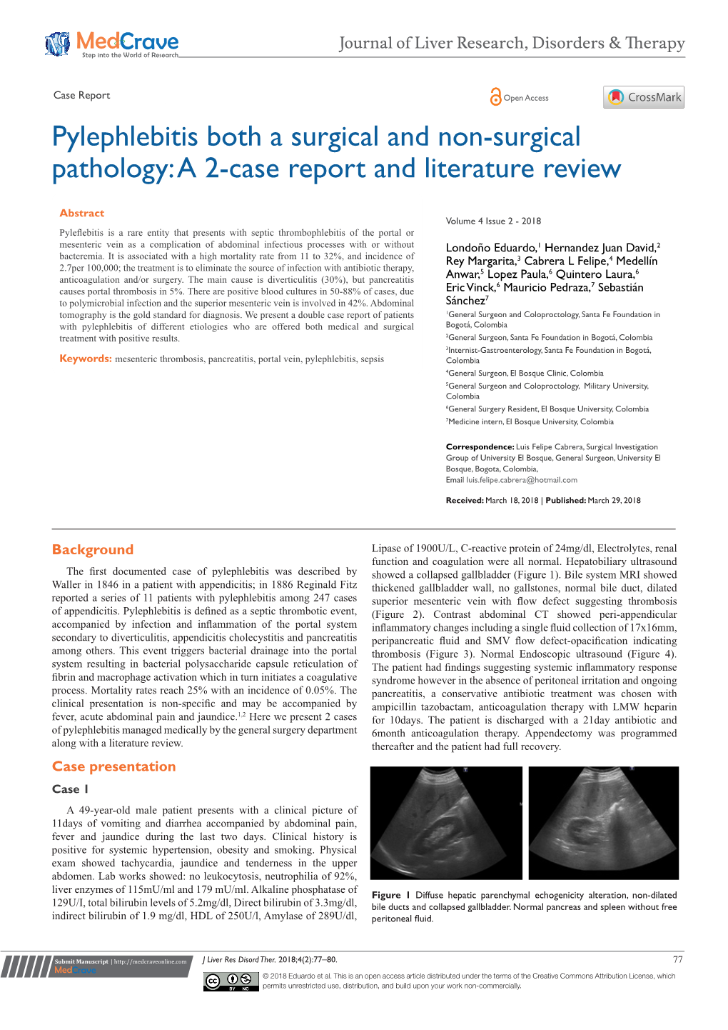 Pylephlebitis Both a Surgical and Non-Surgical Pathology: a 2-Case Report and Literature Review