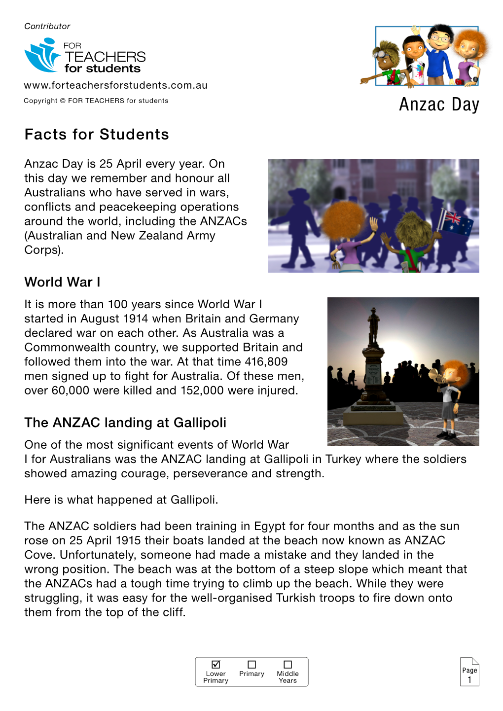 Anzac Day Facts for Students