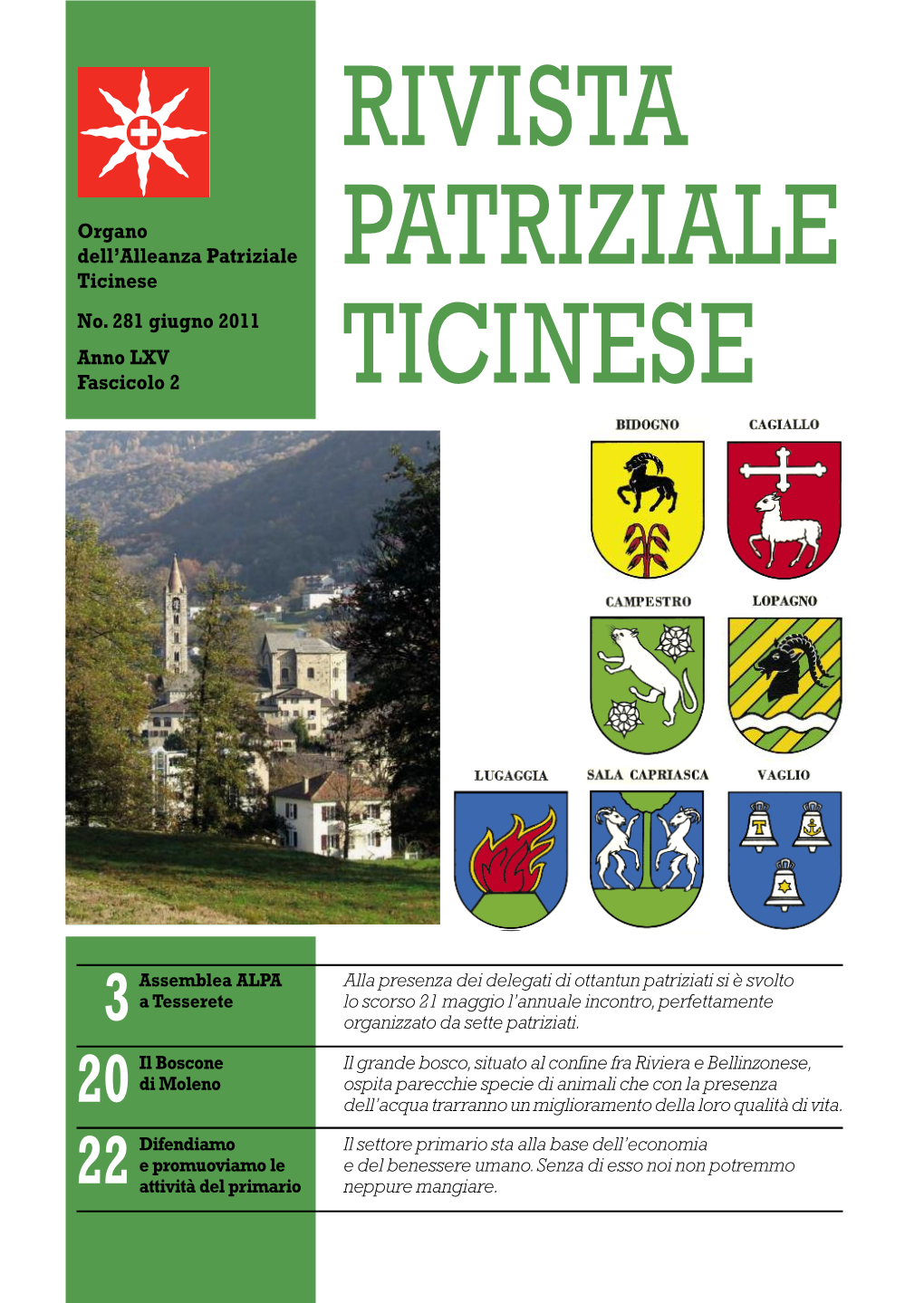 Rivista Patriziale Ticinese Organo Dell’ALPA, Alleanza Patriziale Ticinese