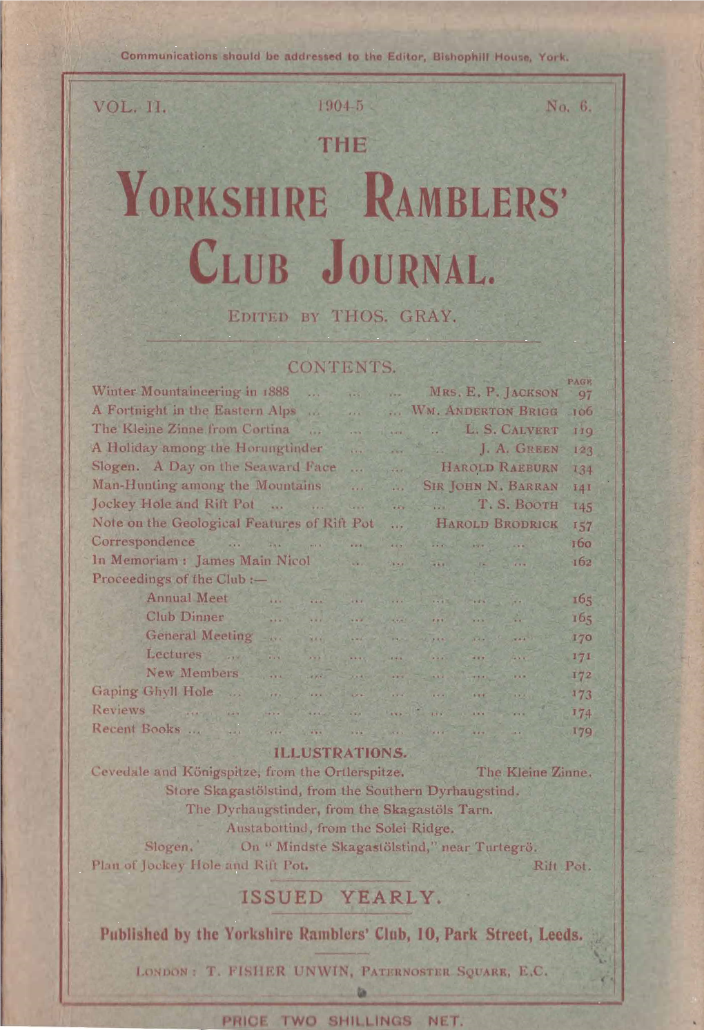 Vol 2 No 6 Yorkshire Ramblers' Club Journal