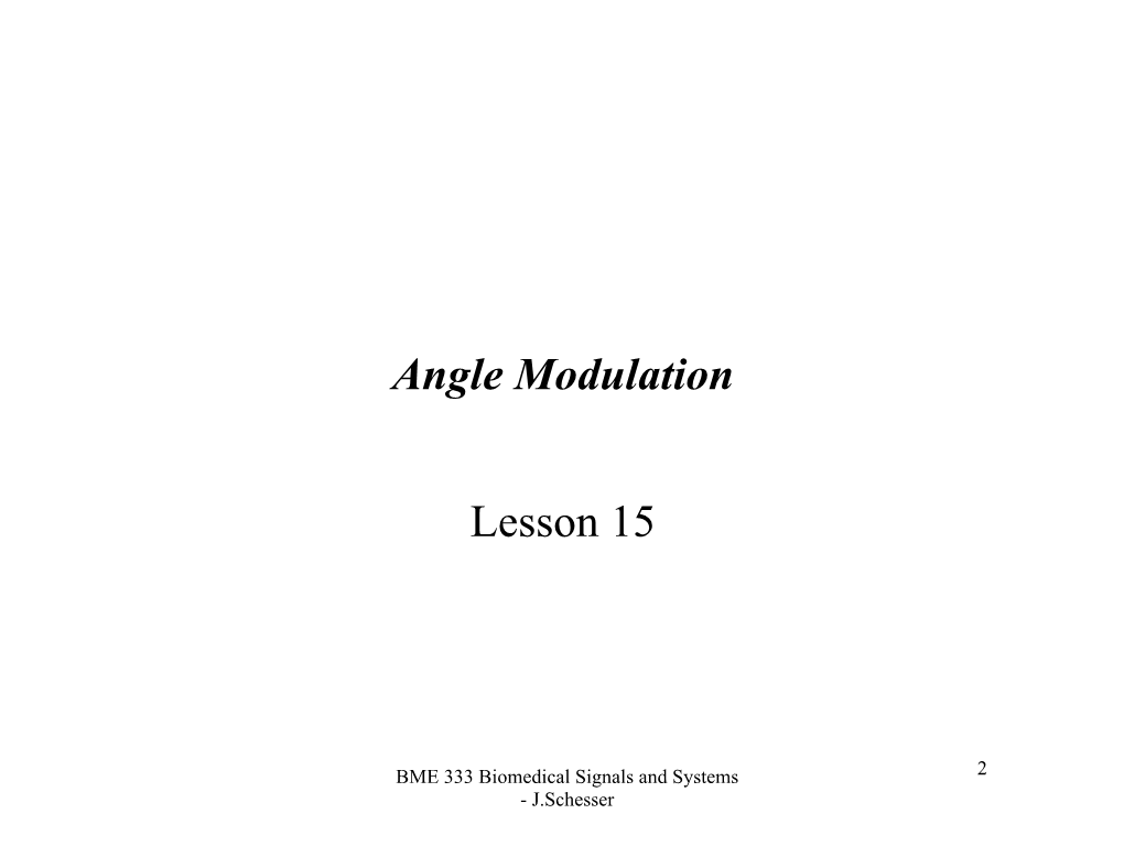 Angle Modulation Lesson 15