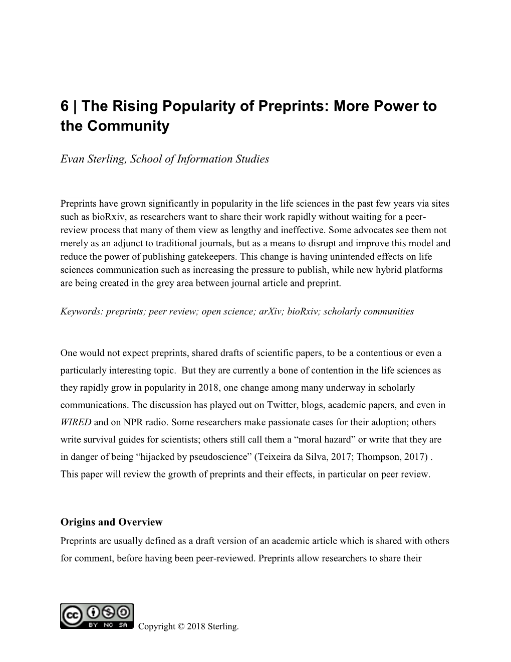 The Rising Popularity of Preprints: More Power to the Community