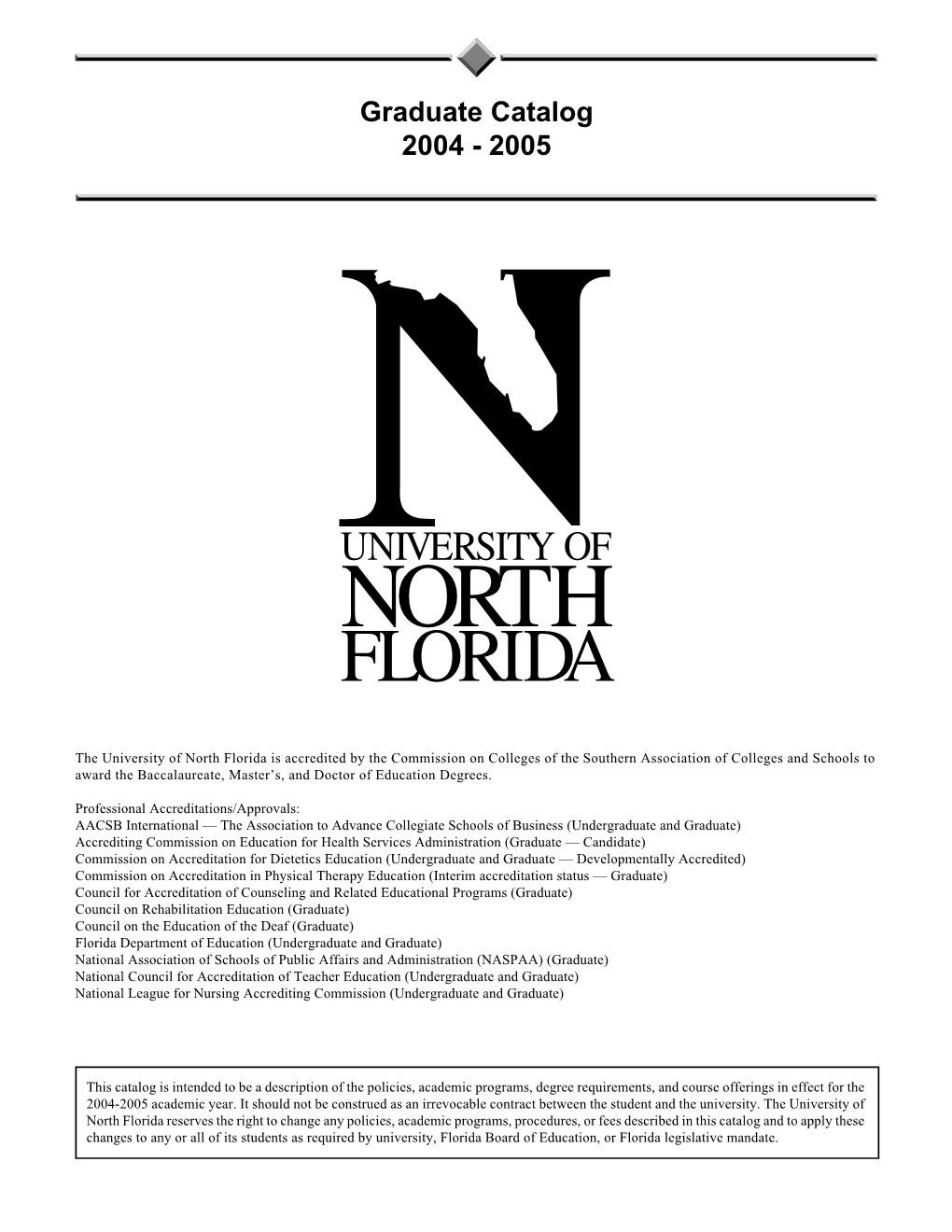 Graduate Catalog 2004-2005